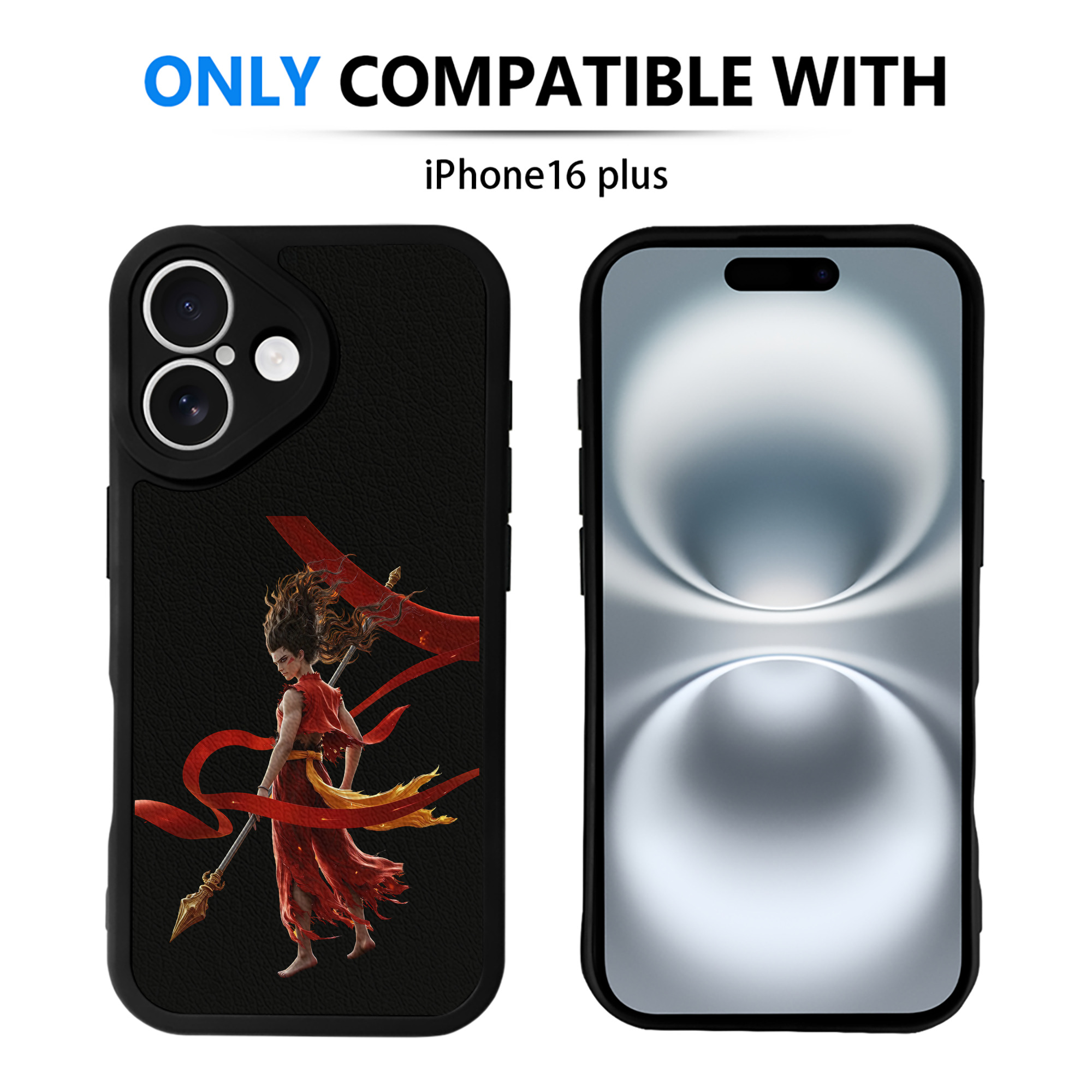 （画像用） Ne Zha 2 ナタ 魔童の大暴れ 【iPhone 16シリーズ対応】シリコンスマホケース（レザー調） 材質：シリコン